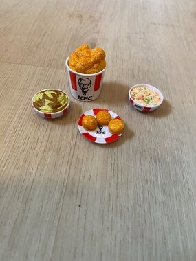 Kids Toy Miniature Fried Chicken Set in Orange 5pc